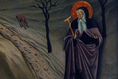 26B Saint Anthony the Abbot in the Wilderness Close Up 1 - Osservanza Master 1435 - Robert Lehman Collection New York Metropolitan Museum Of Art.jpg